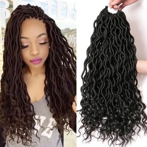 Faux Locs 18 inch Crochet braid Hair Extensions 24 strands/pack Braids Ombre Braiding Hair Synthetic Afro brown Braids