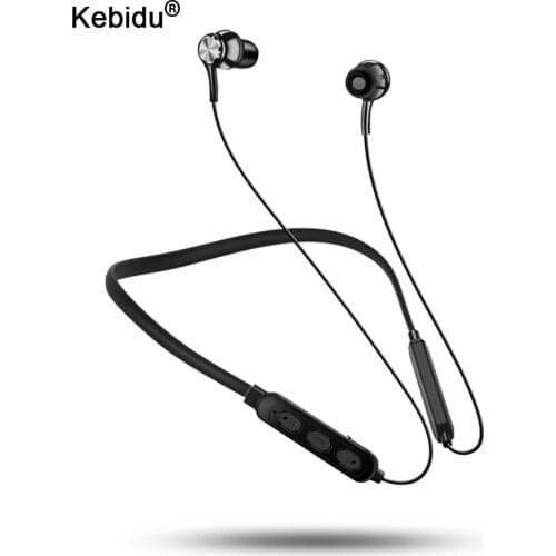 Kebidu Wireless Bluetooth Earphone Magnetic Suction HiFi Sound Stereo Headset Waterproof Wireless Sports Earbud with HD Mic