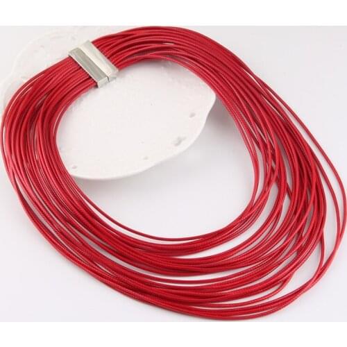 Hot Sale Fashion Multilayer Necklace Rope Choker Necklace for Women Multilayer PU Leather Maxi Colar Statement Necklace Women