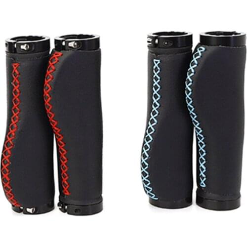Mountain Bike Leather Grip Bilateral Locking Anti-skid Sweat Absorbing Microfiber Leather Grip Bicycle Riding Accessories