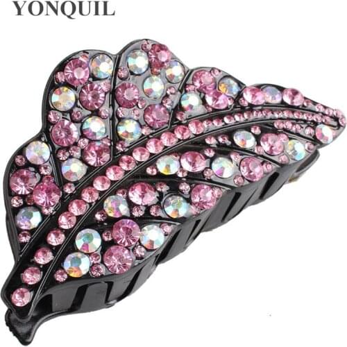 Vintage Rhinestone Shining Hair Claws for Women Full Crystal Colorful Hair Crab Ladies Headwear Hair Accessories