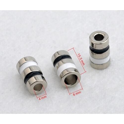 50 pcs / lot BELL-007 metal zinc alloy bell stoppers cord ends lock black+white paint for 4mm bungee cord free shipping