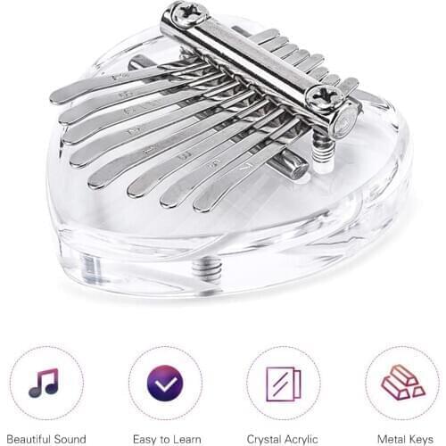 Randon Mini Kalimba, 8 Keys Finger Thumb Piano Builts-in Protective Box, Special Gift for Kids,Adults and Beginners