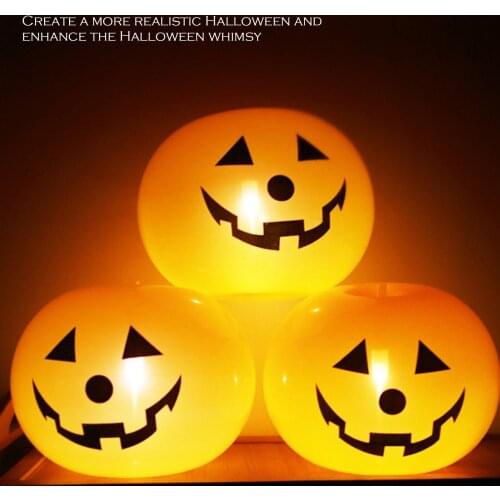 Mini Cartoon Halloween balloons pumpkin with lights Fast inflatable toy Halloween decoration ball for Halloween Festival Decor