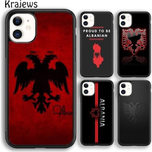 Krajews Albanian Flag Eagle Banner soft Phone Case Cover For iPhone 5 SE 2020 6s 7 8 plus X XS XR 11 12 mini pro max coque Shell