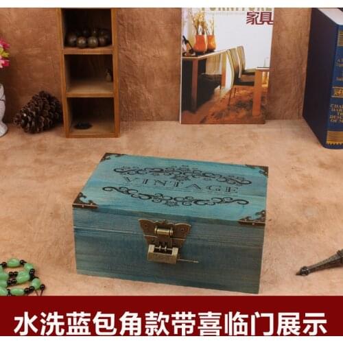 The new interlocking zakka retro wooden storage box finishing the desktop storage box to do the old wood wooden box