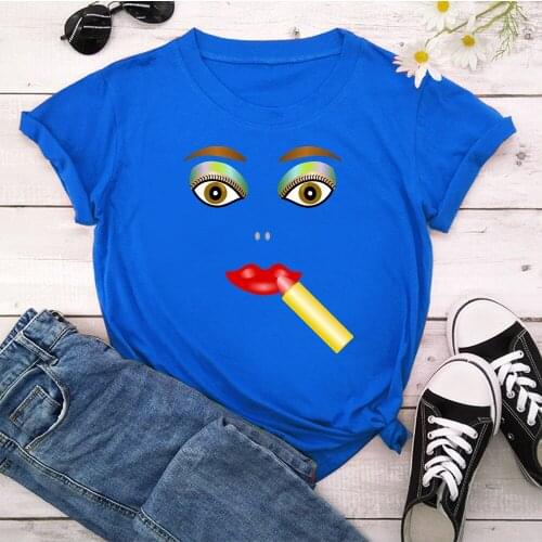 Make Up New T-shirts For Women Harajuku Summer T Shirt Fashion Tops Printed Female T-shirt Casual Tee TX8643