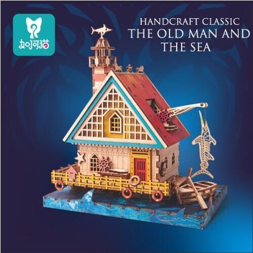 Curiosity DIY 3D The Old Man And The Sea World Famous Novel Educational Puzzle Game Assembly Toy Gift for Children Teens Adult