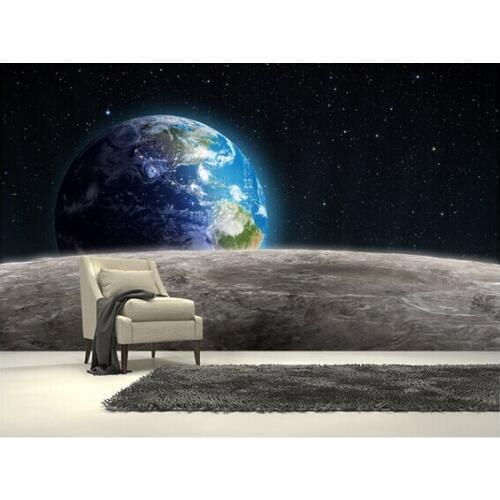 Custom landscape wallpaper,Rising Earth from the Moon,3D photo for living room bedroom ceiling restaurant wall papel de parede