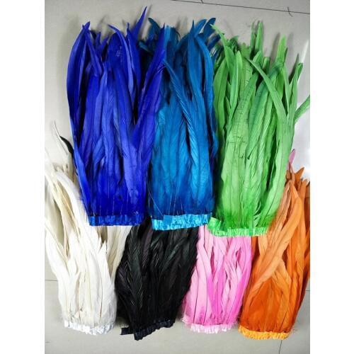 Wholesale 10 yards high quality natural Cock tail Feathers ribbon 12-14inch/30-35cm wide Decorative diy Clothing Accessories