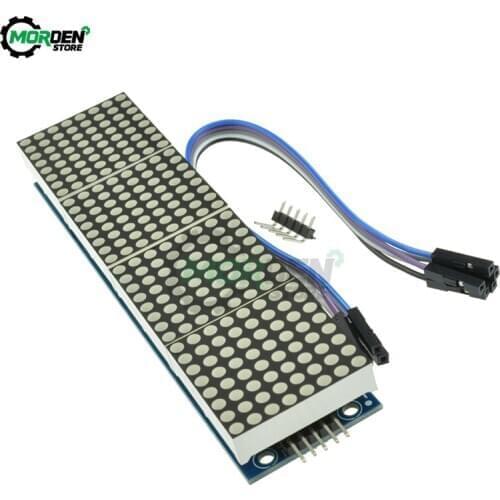 MAX7219 LED Dot Matrix Screen Module Board Microcontroller 4 in 1 Display with 5P Line Control Module for Arduino Common Cathode