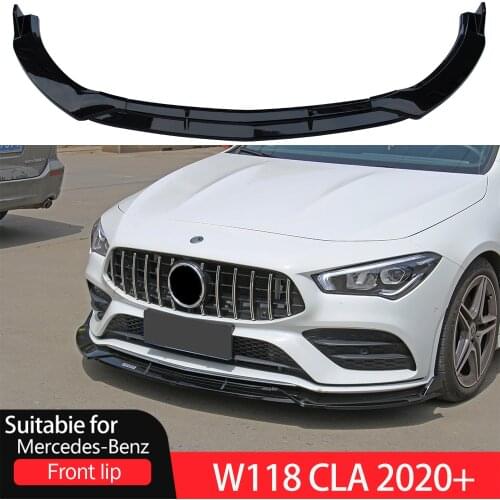 Suitable for Mercedes-Benz Car Front Bumper Lip Kit Diffuser Splitter Front Lip W118 New CLA 200 220 300 2020