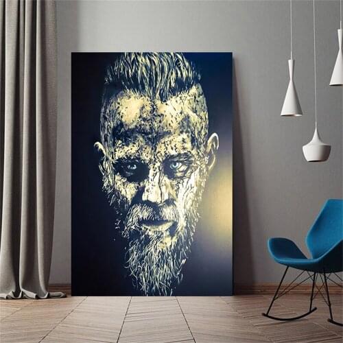 King Ragnar Lothbrok Posters and Prints for Living Room Big Large Size Paintings On Wall Loft Frameless Pictures for Home Design