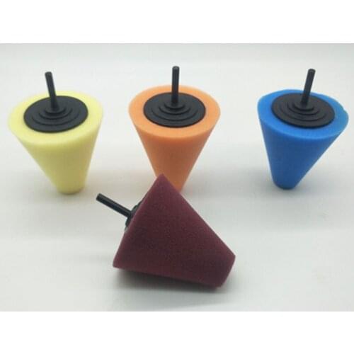 Burnishing Car Automotive Foam Sponge Polishing Cone Shaped Buffing Pads for Car Wheel Hub Care Metal Pad Soft Type