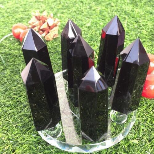 Natural obsidian quartz Crystal gemstone point Metaphysical chakra healing crystal wholesale 7 star array home decor wholesale