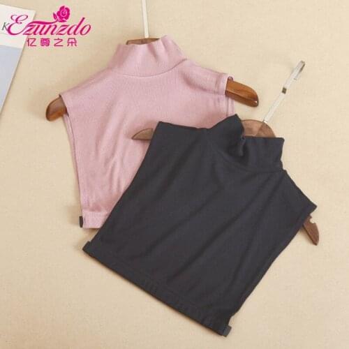 Plus Size Pink Turtleneck Fake Collar Women Fake Black Removable False Collar For Sweater Shirts Stand Detachable Collar