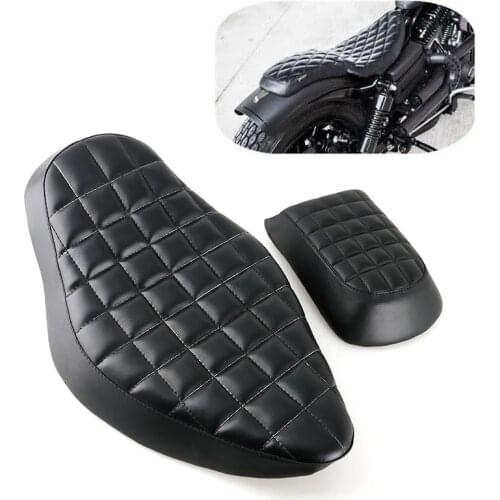 Manual Crafts Diamond Driver with Rear Passenger Seat for Harley Sportster XL883 1200 Cafe Racer Seat Motorcycle
