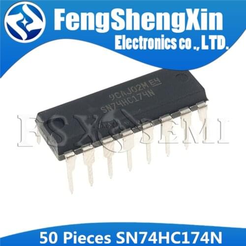50PCS SN74HC174N DIP16 SN74HC174 DIP 74HC174N DIP-16 74HC174 HD74HC174P HEX D-TYPE FLIP-FLOPS WITH CLEAR IC