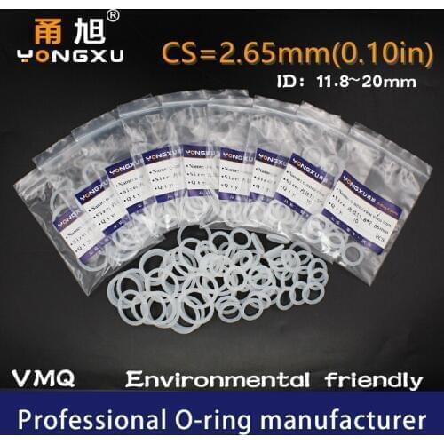 10PCS/lot Silicon O-ring Silicone/VMQ CS2.65mm ID11.8/12.5/13.2/14/15/17/18/19/20*2.65mm O Ring Seal Rubber Rings Gasket