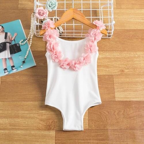 Cute Girls Flower Swimsuit For Toddler Kids Backless Bikini Swimwear Bathing Suit 1 2 3 4 5 Year Children One Piece Beachwear