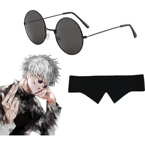 Jujutsu Kaisen Gojo Satoru Cosplay Glasses Blindfold Prop Anime Metal Frame Sunglasses Gift Accessories