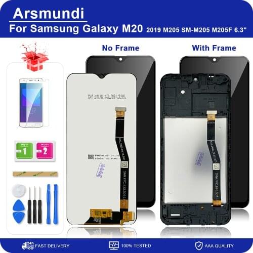 For Samsung Galaxy M20 M205 M205F SM-M205F/DS 6.3" LCD Display Touch Screen Digitizer Assembly For Samsung M20 2019 SM-M205