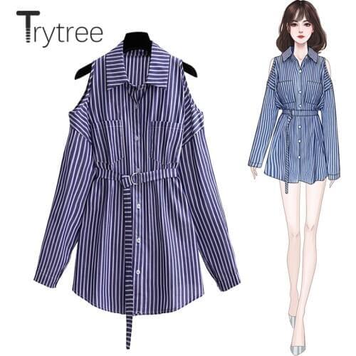 Блузки с открытыми плечами Trytree China At AliExpress
