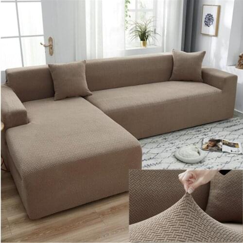 Corn kernels universal L-shaped sofa cover, used for living room furniture, elastic cover, chaise longue corner sofa cover