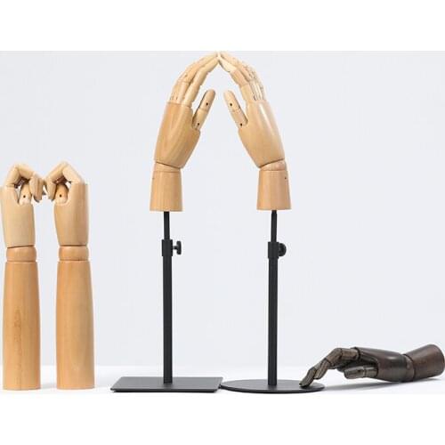 High Quality Wooden Manikin Female Hand Mannequin Movable Joint For Bracelet,Puppet,Glasses Jewelry Props Display 1pc D396