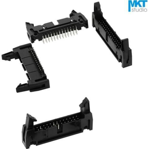 100Pcs 2.54mm Pitch DC2 Male IDC Connector Socket Header ISP JTAG With Hook Horn 20P 24P 26P