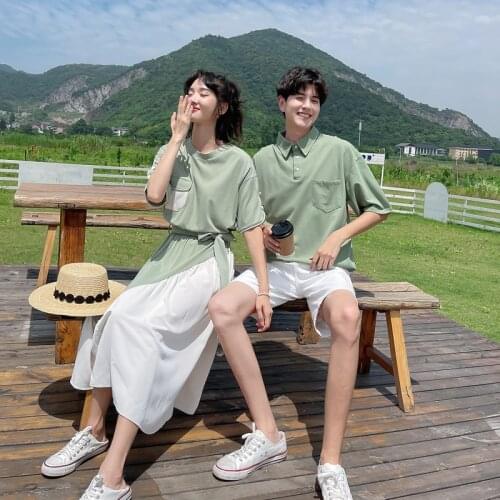 【 6032#】Couples wear 2021 summer dress design sense men suit couples clothes couples clothing
