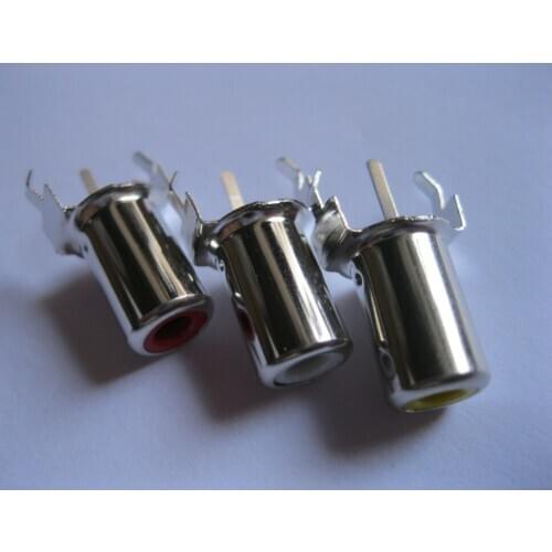 AV-8.4-2A AV Pin Jack 3 Color RCA Female Audio Video AV Socket Connector 60 pcs per Lot