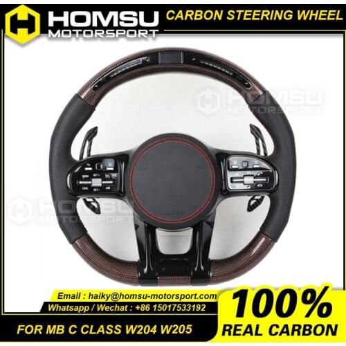 Auto Parts LED Racing Steering Wheel Car Steering Wheel for C Class W204 W205 Carbon fiber Steering Wheel