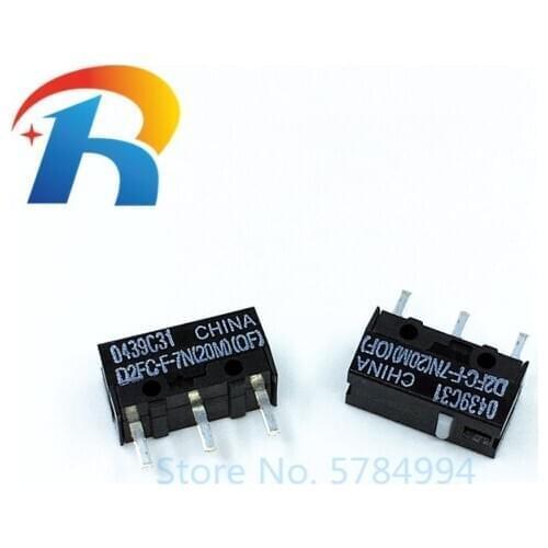 Free Shipping 2pcs original OMRON microswitch D2FC-F-7N 20M OF suitable for the 10M 50M button of Steelseries Logitech mouse