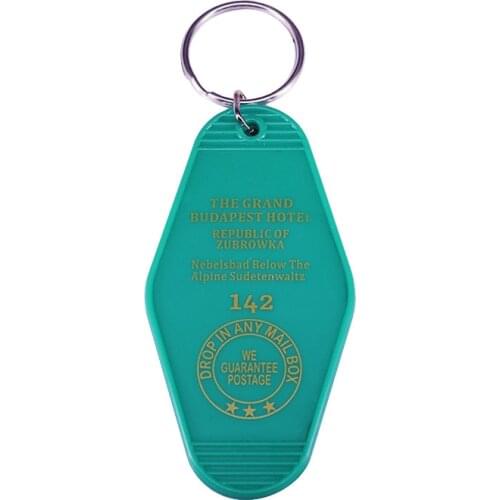 Teal and Gold Lettered Grand Budapest Hotel Inspired Keytag