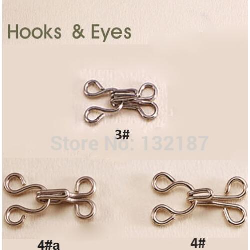 Wholesale 150pairs/lot metal brass bra underwear hooks eyes pant skirt hook / eye silver nickle free shipping HE-015