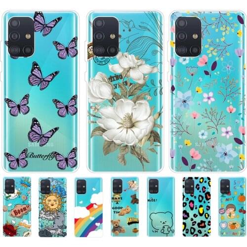 Case For Samsung Galaxy A51 Phone Cases 6.5" Silicone Clear Transparent TPU Cute Soft Back Cover For Funda Samsung A 51 a51 Case