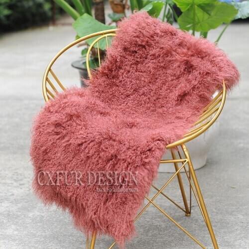 CX-D-24Y Soft Mongolian Lamb Fur Mat Rug Blanket Bedroom Fur Carpet Floor Cover