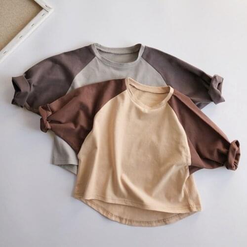 Autumn Japan Korean Style Children Clothing Kids Pullover Tops Spring Toddler Baby Girls Boys Long Sleeve Cotton T-shirt