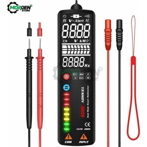 Dropship Digital LCD Multimeter 3-Line Display Auto Voltage Tester Curved Screen Voltmeter with Analog Bar& 8 LED Indicator