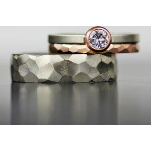 Stone Age Collection Hand İşciliği Couple Wedding Rings