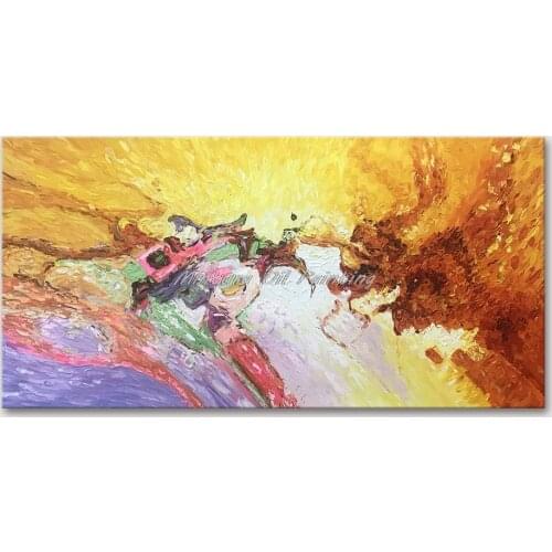 Mintura Wall Picture for Living Room Oil Paintings on Canvas Hand Painted An Abstract Color Diagram Home Decor Wall Art No Frame