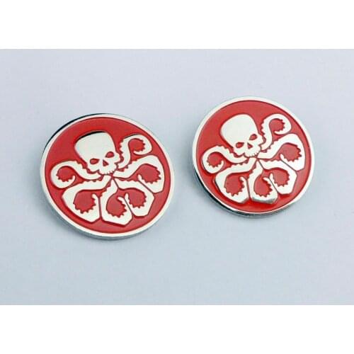 COOL HYDRA RED SKULL COLLAR BADGE SHIRT LAPEL PINS INSIGNIA OF 2 Military 5605101