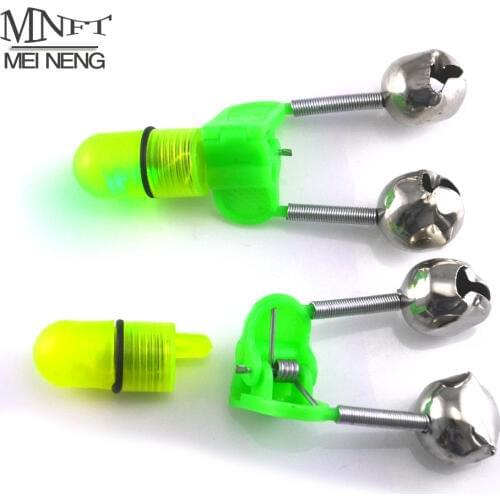 MNFT 6Pcs/Lot LED Night Fishing Accessory Fishing Bells Fish Bite Twin Bell Ring Alarm Product Rod Tip Clip