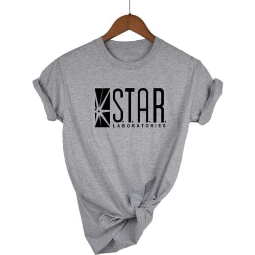New Fashion Summer Funny American Drama The Flash tshirt STAR Laboratories Women Comic Books TV Star Labs cotton T-shirt
