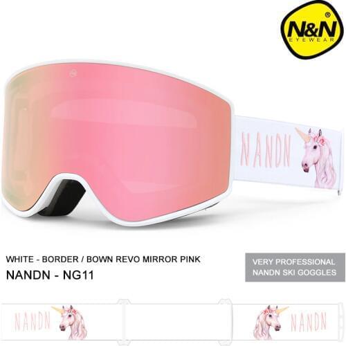 NANDN New ski goggles double layers UV400 anti-fog big ski mask glasses skiing men women snow snowboard goggles