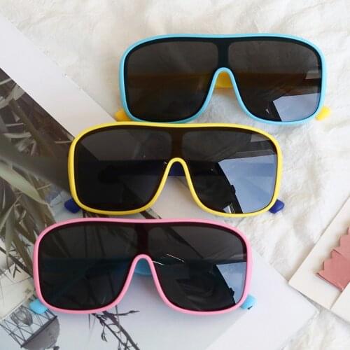 2021 New Oversized Square Kids Sunglasses Girls Boys Vintage One Piece Children Sun Glasses Fashion Plastic Shades UV Eyeglasses