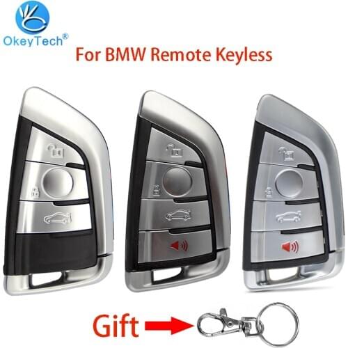 OkeyTech For BMW X5 F15 1 2 5 7 Series X1 X6 F16 G30 G11 F48 F39 3/4 Button Smart Car Remote Keyless Entry Key Shell Case Key