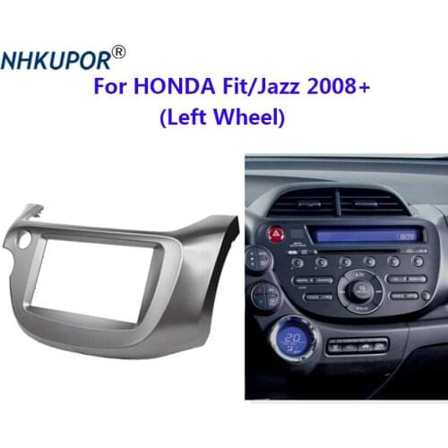 Auto Radio Fascia For HONDA Fit Jazz 2008-2013 (Left Wheel) Stereo Dash Refit CD Trim Unit Install Panel Bezel Frame Kit