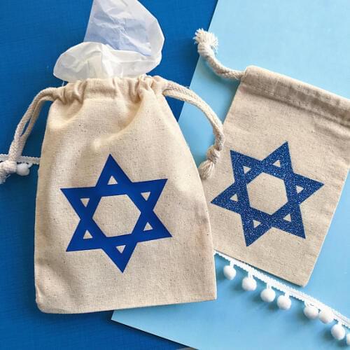 Customize Star of David Hanukkah menorah Jewish tradition wedding birthday holidays party favor gift Welcome Bags kits packets